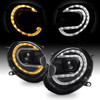 For 2008-2014 Mini Cooper Halogen Projector Black Headlights pair LED SwithcBack