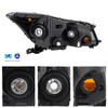 For 2008-2012 Honda Accord Sedan 4-Door Halogen Type Headlights Black Pair/Set