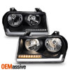 For 2005-2009 Chrysler 300 LED Sequential Signal [Halogen Type] Black HeadLights