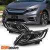 For 2018-2020 Honda Odyssey Minivan Projector Headlights [w/DRL] Black Pair/Set