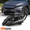 For 2018-2020 Honda Odyssey Minivan Halogen Projector Headlights Black Driver