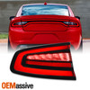 For 2015-2022 Dodge Charger LED Tube DRL Chrome Red Clear Tail Lamp Outer Driver