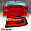 For 2015-2022 Dodge Charger LED DRL Chrome Red Clear Tail Light Outer Passenger