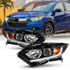 For 2019-2022 Honda HR-V Halogen w/ LED DRL Headlights Black Driver - Passenger