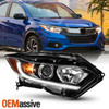 For 2019-2022 Honda HR-V Halogen w/ LED DRL Headlight Black Passenger Right Side