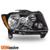 For 2014-2017 Jeep Compass Halogen Headlights Headlamp w/ Black Trim Driver Side