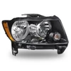For 2014-2017 Jeep Compass Halogen Headlights Headlamp w/ Black Trim Driver Side