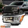 For 2017-2019 GMC Acadia Halogen Headlight w/ LED DRL Drive Chrome Assembly