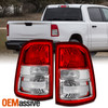 For 19-23 Ram 1500 Big Horn/Tradesman Halogen Chrome Bezel Red Tail Lights Pair