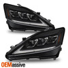 For 2006-2010 Lexus IS250 IS350 Halogen Type Projector Dual Beam Black Headlight