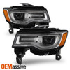 For 17-21 Jeep Grand Cherokee HID Chrome Bezel Headlights Pair w/LED DRL Signal