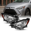 For 2016-2020 Toyota Yaris / 2016 Scion iA Black Headlight Pair Driver+Passenger