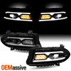 For 2015-2022 Dodge Charger Full LED DRL Signal Projector Black Headlights Pair