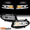 For 2015-2022 Dodge Charger Full LED DRL Signal Projector Chrome Headlights Pair