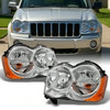 Fit 2008-2010 Jeep Grand Cherokee Halogen Headlights Light Lamps Left + Right