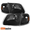Fit 1997-2003 Ford F150 | 97-02 Expedition Black Bezel Headlights + Corner Light