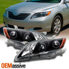 Fits 2007-2009 Toyota Camry Sedan [Halogen Type] Black Projector Headlights Pair