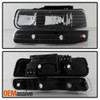 Fits 99-06 Silverado Suburban Tahoe Black Headlights +Bumper Signal Lights Lamps