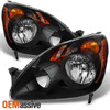 Fit 05-06 Honda CRV Japan Built Model Black L+R Side Replacement Headlights