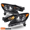 For 2014-2016 Nissan Versa Note Black Headlights Headlamp Driver+Passenger Pair