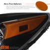 For 2014-2016 Nissan Versa Note Black Headlights Headlamp Driver+Passenger Pair