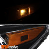 For 2014-2016 Nissan Versa Note Black Headlights Headlamp Driver+Passenger Pair