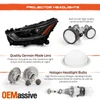 For 2020-2024 Toyota Highlander Dual Beam Projector HeadLamps Pair w/Non LED DRL