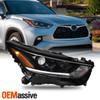 For 2020-2024 Toyota Highlander XSE Projector Black HeadLamp Passenger w/LED DRL