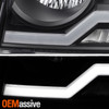 For 2005-2007 Jeep Grand Cherokee Black Headlights w/LED Light Bar 05 06 07 Lamp