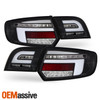 For 2003-2008 Audi A3 Full LED Brake Parking Turn Signal Black Tail Lights Pair