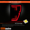 For 2021-2023 Ford F150 LED DRL Halogen Type Black Tail Lights w/Blind Spot Hole
