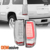 For 07-14 Chevy Suburban Tahoe GMC Yukon Full LED C-Tube DRL Chrome Tail Lights