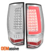 For 07-14 Chevy Suburban Tahoe GMC Yukon Full LED C-Tube DRL Chrome Tail Lights