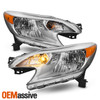 For 2014-2016 Nissan Versa Note Chrome Headlight Headlamp Driver+Passenger Pair