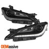 For 15-17 Chrysler 200 HID w/ LED DRL Black Trim Projector Headlights Assembly