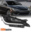For 15-17 Chrysler 200 Halogen Projector Black Trim Headlight LED DRL Passenger
