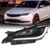 For 2015-2017 Chrysler 200 Halogen Projector Chrome Headlight Driver w/ LED DRL