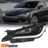 For 2015-2017 Chrysler 200 Halogen Projector Black Trim Headlight w/LED DRL Left