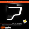 For 2009-2014 Ford F150 Halogen Projector Black Headlights w/LED Tube DRL Signal