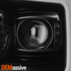 For 2009-2014 Ford F150 Halogen Projector Black Headlights w/LED Tube DRL Signal