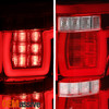 For 15-20 Ford F150 [Dual U-LED Tube] Tail Light Rear Brake Lamp Red Clear Lens