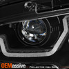 For 16-21 Honda Civic Halogen Projector Black Headlights w/LED Sequential Signal