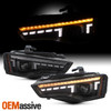 For 2013-2017 Audi A5 HID Projector Black Headlights w/LED DRL Sequential Signal