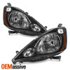 For 2012-2014 Honda Fit [Halogen Type] Black Headlights Pair Driver + Passenger