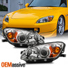 For 2004-2009 Honda S2000 HID Projector Headlight Amber Headlamp Chrome AP2