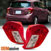 For 2016-2022 Chevy Spark Halogen Type Red Clear Tail Light Pair Drive+Passenger