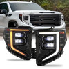 For 22-24 GMC Sierra 1500 AT4 Full LED Projector Headlights Pair Black Smoke