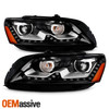 For 2012-2015 Volkswagen VW Passat B7 Projector Black Headlights Pair w/ LED DRL