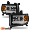 For 2015-2022 GMC Canyon Projector Chrome Headlights Pair Left+Right w/ LED DRL