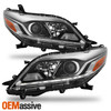 For 2015-2019 Toyota Sienna SE Halogen Projector Chrome Headlight Pair w/LED DRL